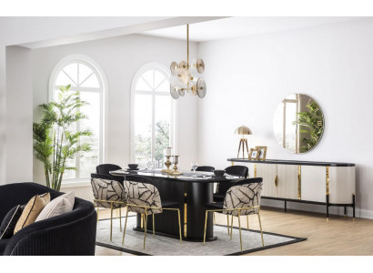 Luxury Dining Room Dining Set 8-piece Set Dining Group Chair Set Furnishings