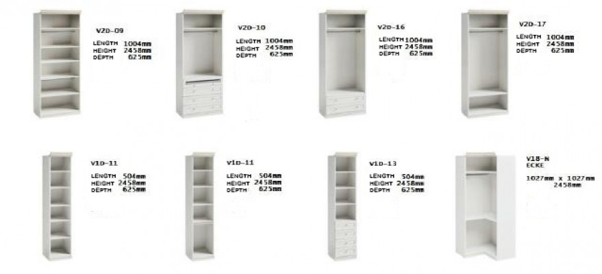 Element Model V2D-16 for Walk-In Closet Wardrobe Italian Furniture
