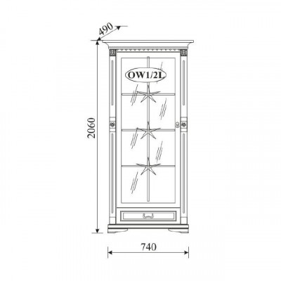 Classic display cabinet showcase cabinet glass cabinet colonial cabinet OW 1-2