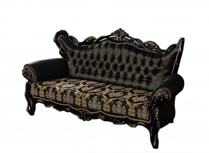 Chesterfield Baroque Three-Seater Couch Sofa Fabric Gold Sofa Furniture