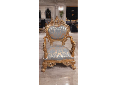 Baroque Armchair Single-Seater Couch French Chair with Carved Legs