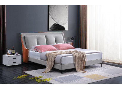 Classic bed double bed wood beds gray style real wood bedroom new