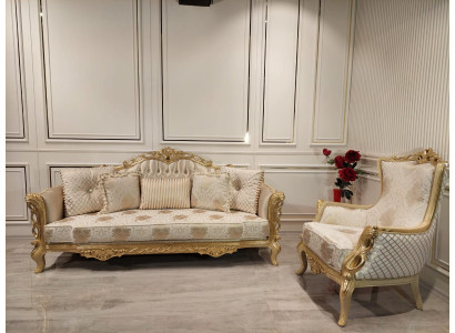 Classic couch sofa set living room furniture arrangement 3+1 seat sofa