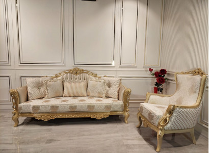 Classic couch sofa set living room furniture arrangement 3+1 seat sofa