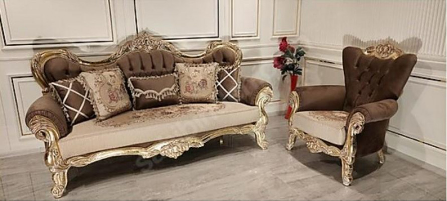 Classic sofa set couch living room furniture, 3+1 seat sofa