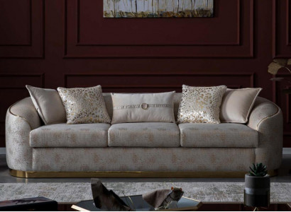 Luxury Couch Oval Three-Seater Hotel Reception Furniture 247cm