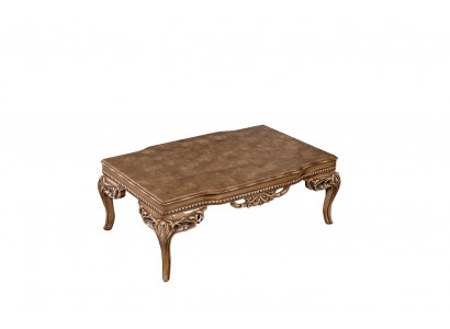 For living room Art Deco coffee table made of wood light color carved legs new