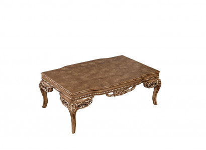 For living room Art Deco coffee table made of wood light color carved legs new
