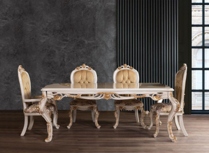 Dining table set dining room table chair set 4x chair wood 5-piece