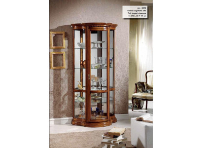Display glass cabinet brown showcase living room wood sideboard luxury furniture Italy