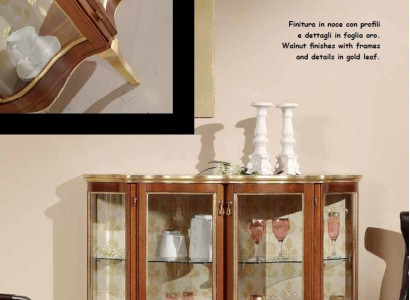 Glass cabinet chest luxury sideboard cupboards brown Italian furniture