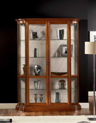 Glass cabinet luxury display cabinets brown display case classical Italian furniture