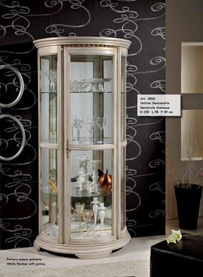 Classic display glass cabinet showcase wood living room luxury brown new sideboard