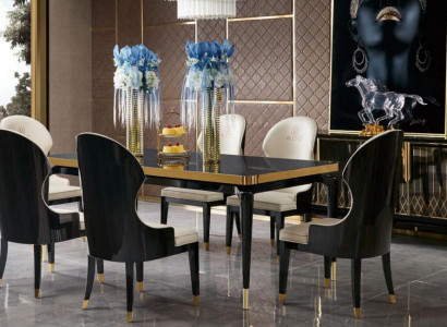 Design dining room chair set metal tables armchair 4x chairs table ensemble 4-piece set.