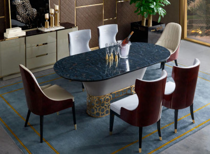Complete dining room set table 6x chairs armchair luxury dining group
