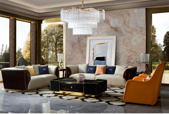 Complete sofa set 4-piece set coffee table sofa seating furniture leather couches