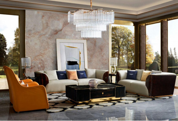 Complete sofa set 4-piece set coffee table sofa seating furniture leather couches