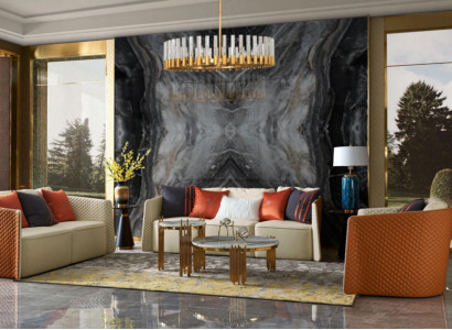 Leather sofa couch upholstery 5-piece living room set suite couch set