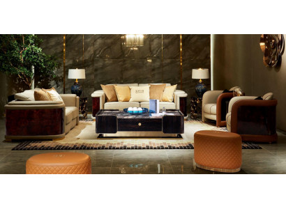 Luxury Living Room Suite 5-Piece Set Leather Sofa Couch Upholstered Sofa