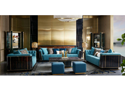 Luxury living room furniture velvet sofa couch set coffee table designer