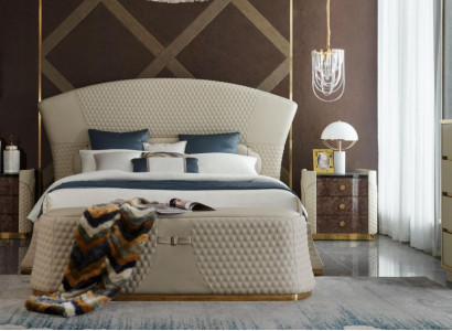 Bed Leather Bedroom Furniture Luxury Modern Beds 3-piece Set Box Spring