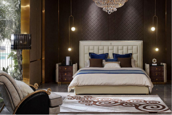 Bed bedroom design beds nightstands luxury furniture 3-piece set