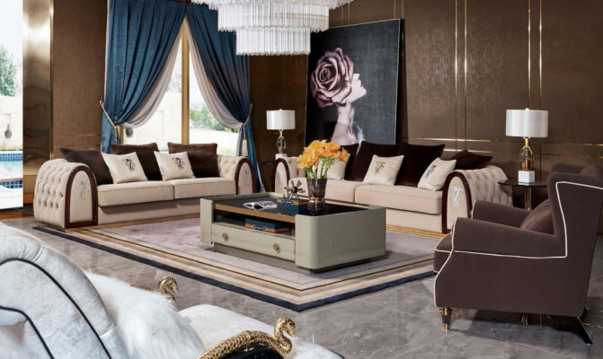 Complete sofa set 431 seat cushion couches noble luxury living room furniture