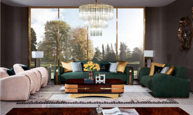 Luxury Sofa Suite 4-piece Set Sofa Leather Sofa Upholstered Chesterfield Couch Sofas