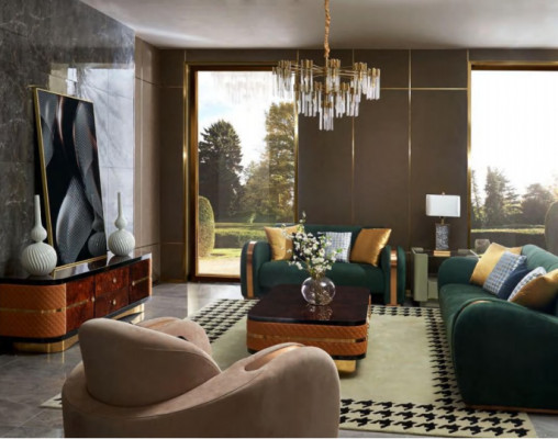 Luxury Sofa Suite 4-piece Set Sofa Leather Sofa Upholstered Chesterfield Couch Sofas