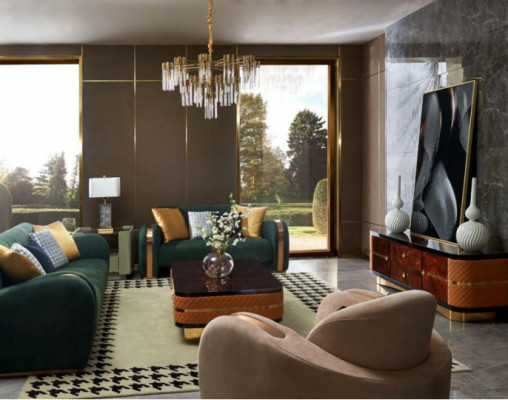 Luxury Sofa Suite 4-piece Set Sofa Leather Sofa Upholstered Chesterfield Couch Sofas