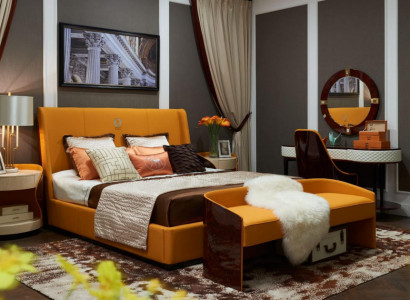 Bedroom 7-piece set luxury furniture bed stool mirror nightstand bed frames