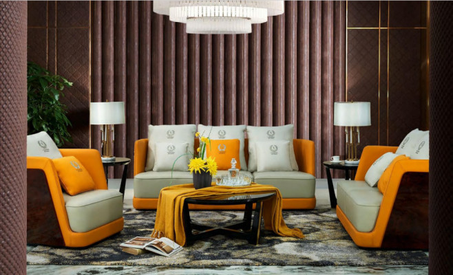 Living landscape sofa upholstery sofa set 321 seater coffee table 4-piece set