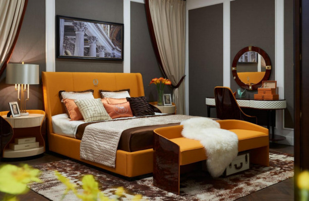 Luxury bedroom furniture bed 2x bedside table set beds hotel furniture 3-piece living.