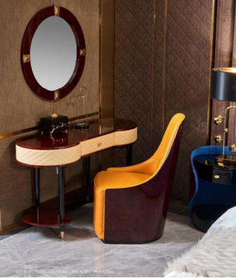 Vanity table mirror chair complete set dresser bedroom modern