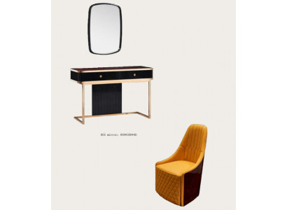 Makeup table mirror chair luxury console dresser bedroom 3-piece set.