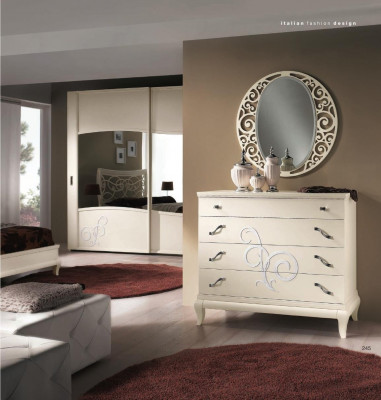 Dresser Mirror Dressers Cabinet Shelf Console Furniture Italy Set 2-piece.