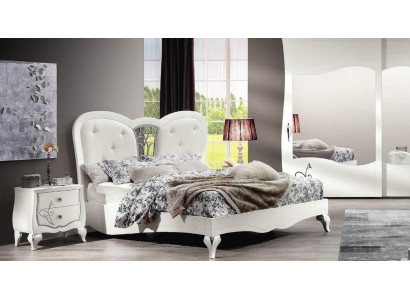 Bedroom Bed Nightstand Beds Wood Design Bed Frame Suite New 3-piece Set
