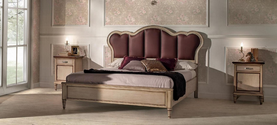 Double bed bedroom hotel marriage luxury bed 2x bedside table 3-piece set beds new