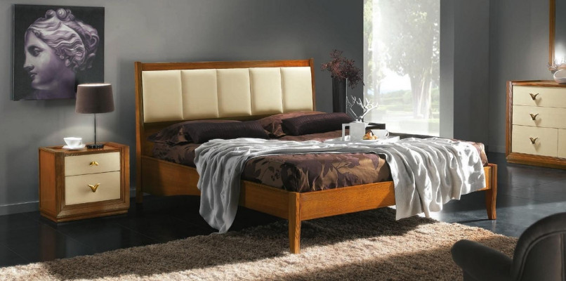 Luxury 3-Piece Set Bedroom Bed Nightstand Double Wooden Bed Frame New