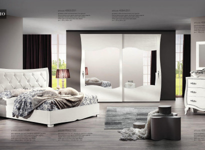 Bedroom suite bed nightstand wardrobe dresser mirror set 6-piece