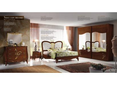 Bedroom Bed Nightstand Wardrobe Dresser Mirror New Luxury Set 6-piece