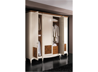 Solid wood wardrobe, massive bedroom furniture, Italian wooden wardrobe