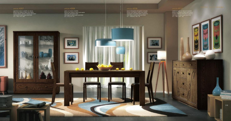 Dining Group Set 7-piece. Dining Room Dining Table Chair Sideboard Display Cabinet Table Tables Wood