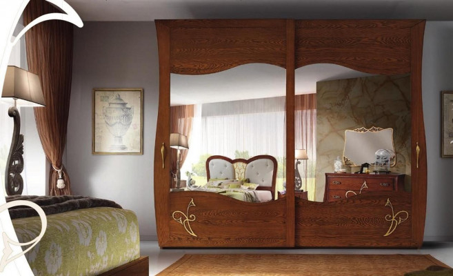 Wardrobe Closet Mirror Wood Furniture Cabinets Wardrobe Wood Italy New
