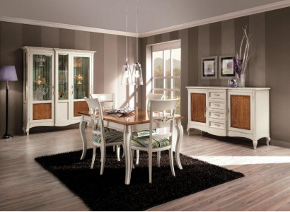 Dining room set suite sideboard chairs 4x display cabinet group dining group display cabinets 7-piece.