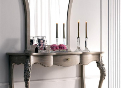 Console + Mirror Designer Console Table Wood Table Console Luxury Set 2 pcs.