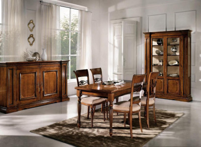 Dining room set suite chairs 4x showcase group dining set display cabinets 7-piece. Sideboard