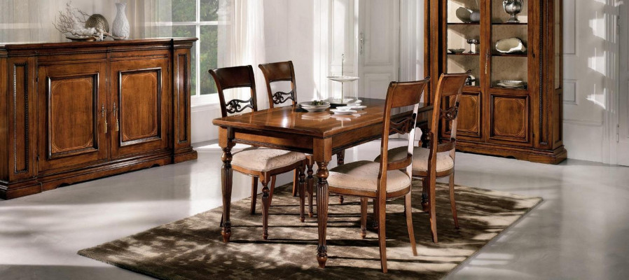Dining room set suite chairs 4x showcase group dining set display cabinets 7-piece. Sideboard