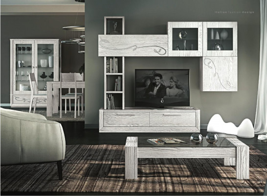 Design wall cabinet shelf living room wooden cabinets display case wall shelves Italy new.