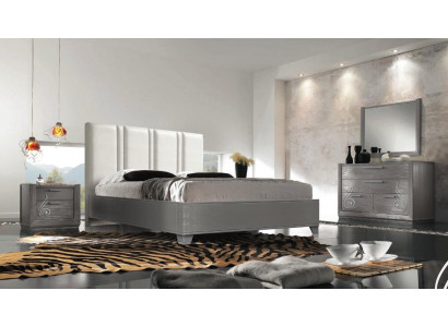 Luxury Set Bedroom Bed Nightstand Dresser Mirror Group Ensemble New 5-piece.